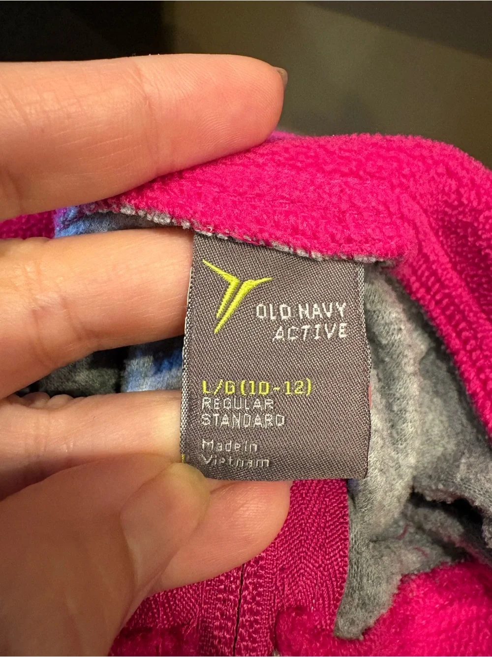 Old Navy Girls Kids Light Gray Quarter-Zip Fleece Pullover with Pink Trim Size L